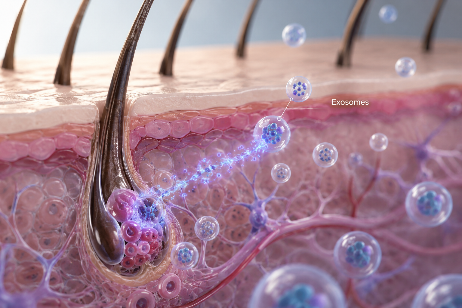 Exosomes capillaires agissant sur le follicule pileux